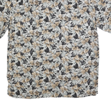 CROFT & BARROW Mens Black & Beige Floral Print Cotton Blend Shirt L Summer