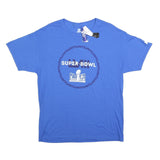 STARTER Mens Blue Super Bowl Graphic T-Shirt L Short Sleeve Crew Neck NFL