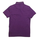 TED BAKER Mens Purple Short Sleeve Plain XS Polo Shirt Button Collar Casual