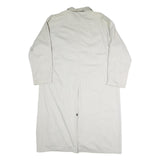 Mens White Button Front Long Sleeve Polyester Blend Jacket L Plain Stylish