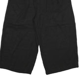 Womens Black Regular Fit Cotton Blend Zip Closure Trousers W40 L23 Relaxed Style