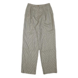 LAURA ASHLEY Womens Wool Regular Straight Beige Checked Trousers W26 L30