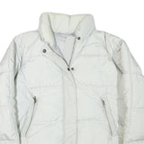 SERGIO TACCHINI Womens White Quilted Jacket L Polyester Blend Zip Casual