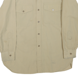 ELLECO REGULATION Mens Beige Shirt L Long Sleeve Button Polyester Blend Classic