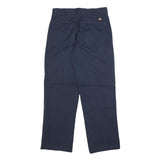 DICKIES Mens Relaxed Navy Blue Cotton Blend Relaxed Straight Leg Trousers W32