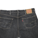 LEVI'S Womens Denim Black Raw Hem 501 Cut-Off Shorts XL W40 Casual Fit