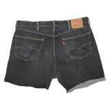 LEVI'S Womens Denim Black Raw Hem 501 Cut-Off Shorts XL W40 Casual Fit