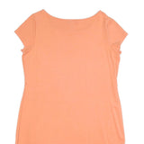 LAUREN RALPH LAUREN Womens Peach Bodycon Viscose Blend Plain Short Sleeve Mini