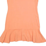 LAUREN RALPH LAUREN Womens Peach Bodycon Viscose Blend Plain Short Sleeve Mini
