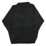 SPECIAL EVENTS Womens Black Collared L Cotton Blend Sweatshirt Button Front