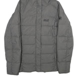 JACK WOLFSKIN Womens Grey Outdoor Jacket M Polyamide Plain Zip Hooded