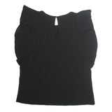 BANANA REPUBLIC Womens Black Basic Puff Sleeve Crew Neck Top S Polyester