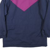 SEQUENCE Womens Purple & Green Blue Colourblock Zip Jacket L Polyester Blend
