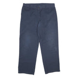 DICKIES Mens Polyester Blend Navy Regular Straight Trousers W38 L32 Workwear Zip