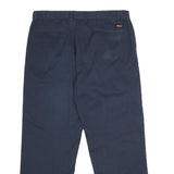 DICKIES Mens Polyester Blend Navy Regular Straight Trousers W38 L32 Workwear Zip