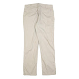 CARHARTT Mens Beige Regular Fit Straight Leg Trousers W36 L32 Cotton Blend Zip