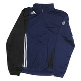 ADIDAS Mens Blue & Black Track Jacket M Polyester Zip Logo