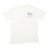 Mens White Race Across America Graphic T-Shirt S Short Sleeve Crew Neck Vintage