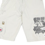 BLEND Mens Shorts Beige Casual Cargo Graphic Print L W34 Summer Style