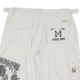 BLEND Mens Shorts Beige Casual Cargo Graphic Print L W34 Summer Style