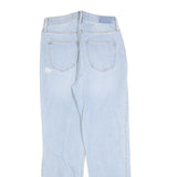 HOLLISTER Womens Regular Fit Blue Denim Button Closure Jeans W26 L27 Patch