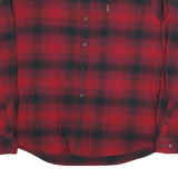 CHAPS Mens Red & Black Checked Shirt 2XL Cotton Blend Classic Casual Long Sleeve
