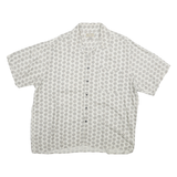 NATURAL ISSUE Mens White & Grey Printed Rayon Shirt 2XL Relaxed Summer Casual