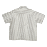 NATURAL ISSUE Mens White & Grey Printed Rayon Shirt 2XL Relaxed Summer Casual