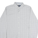 POLO RALPH LAUREN Mens Grey Check Shirt M Long Sleeve Button Collar Classic Fit