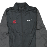 NIKE Mens Black & Grey Sports Zip Jacket S Polyester Blend Lightweight