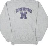 BADGER Mens Grey Northwestern Pullover Hoodie L Cotton Blend Casual