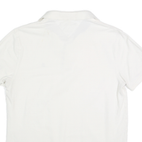 TOMMY HILFIGER Mens White Short Sleeve Plain L Cotton Blend Polo Shirt