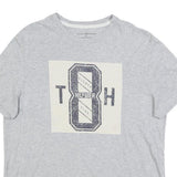 TOMMY HILFIGER Womens Grey Graphic T-Shirt S Short Sleeve Crew Neck Cotton Blend