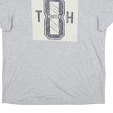 TOMMY HILFIGER Womens Grey Graphic T-Shirt S Short Sleeve Crew Neck Cotton Blend