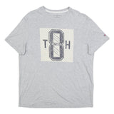 TOMMY HILFIGER Womens Grey Graphic T-Shirt S Short Sleeve Crew Neck Cotton Blend