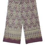 Womens Cotton Blend Beige & Purple Relaxed Wide-Leg Trousers W27 L26 Patterned