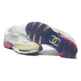 CHANEL Womens White Beige Synthetic Trainers UK 3 Luxury Brand Colourful Sole