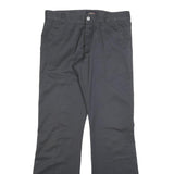 ENERGIE Womens Cotton Blend Black Regular Fit Straight Trousers W33 L33 Zip