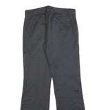 ENERGIE Womens Cotton Blend Black Regular Fit Straight Trousers W33 L33 Zip