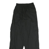 GREENVILLAGE Womens Cotton Blend Black Relaxed Drawstring Trousers W24 L32
