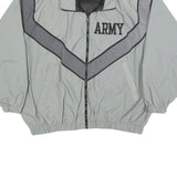 DJ MANUFACTURING CORP. Mens Grey & Black Army Zip Jacket Nylon Lightweight L