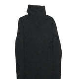 PLANET GOLD Womens Black Plain Roll Neck Basic Knit Jumper S Slim Polyester