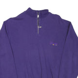 BASICLINE YORK Mens Purple 1/4 Zip M Sweatshirt Casual Cotton Blend Pullover