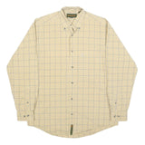 TIMBERLAND Mens Beige & Blue Check Shirt S Button-Down Collar Long Sleeve Casual