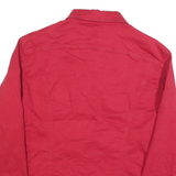 LEE Womens Red Denim Jacket XL Cotton Button Plain Classic Fit Long Sleeve