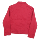 LEE Womens Red Denim Jacket XL Cotton Button Plain Classic Fit Long Sleeve