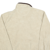 HAGGAR Mens Beige Brown Polyester Plain Full Zip Jumper M Comfortable Casual