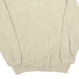 HAGGAR Mens Beige Brown Polyester Plain Full Zip Jumper M Comfortable Casual