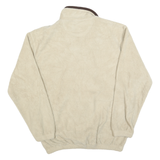 HAGGAR Mens Beige Brown Polyester Plain Full Zip Jumper M Comfortable Casual