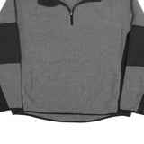 TOMMY HILFIGER Mens Grey & Black Pullover Plain V-Neck Basic Knit XL Zip Jumper